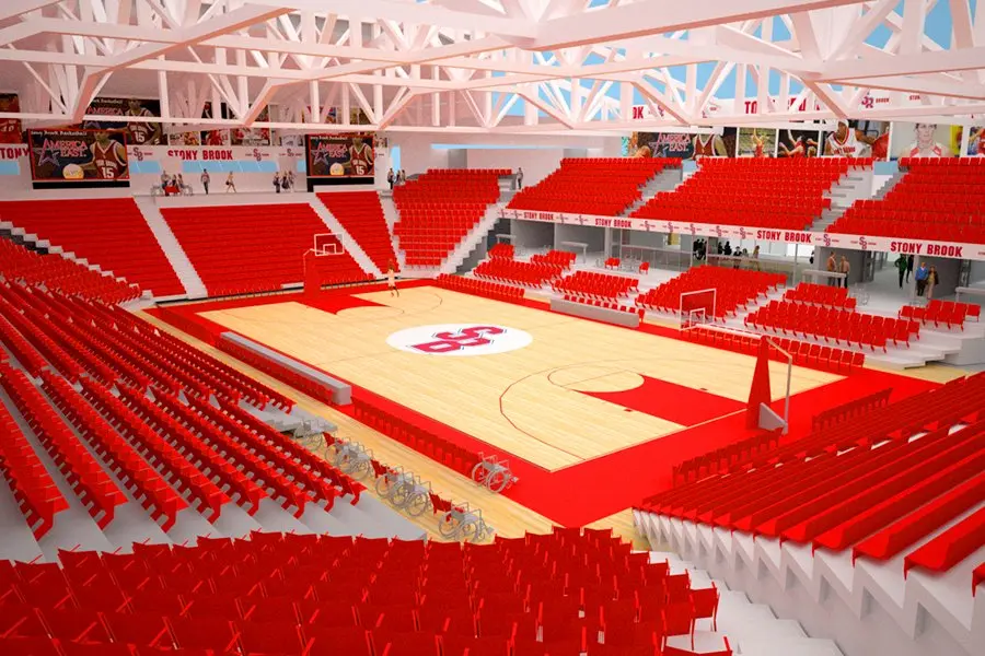 ESP blocks in basketball stadium seating construction 6